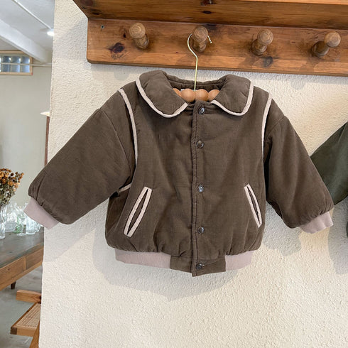 Children's corduroy cotton padded warm baby cotton jacket